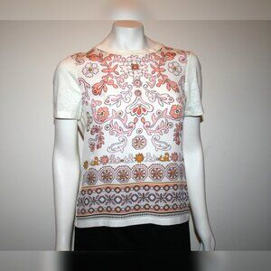 Tory Burch Silk Linen Kayla Top Small